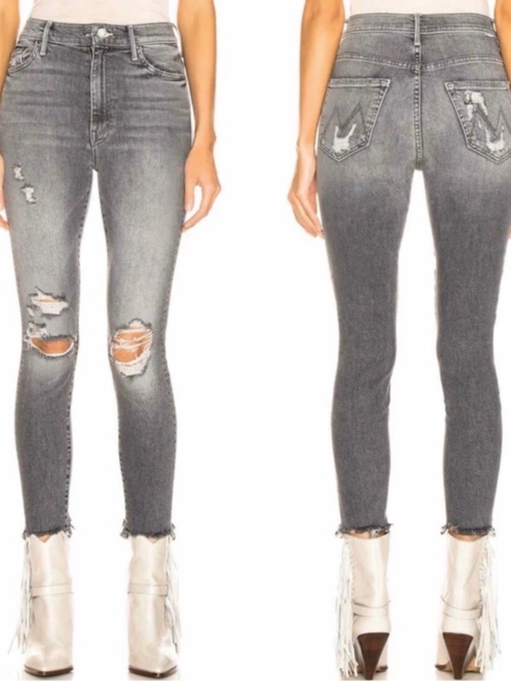 MOTHER The Swooner Ankle Chew Scene Of The Crime Skinny Jeans Size 25 High Rise